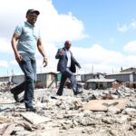 Kenya's Interior CS touring the vacated riparian areas, to help avoid future devastations of floods