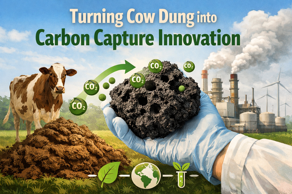 Scientists Turn Cow Dung into Low-Cost Carbon Capture Material